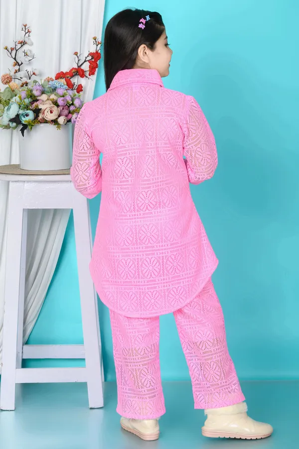 Pink_Self_Design_Crepe_Shirt_Pant_Set_For_Girls