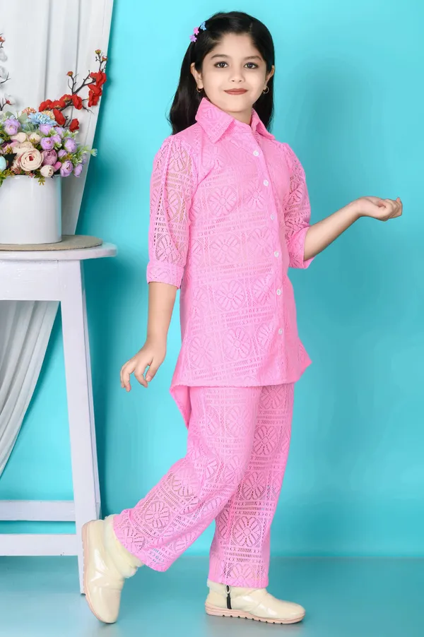 Pink_Self_Design_Crepe_Shirt_Pant_Set_For_Girls