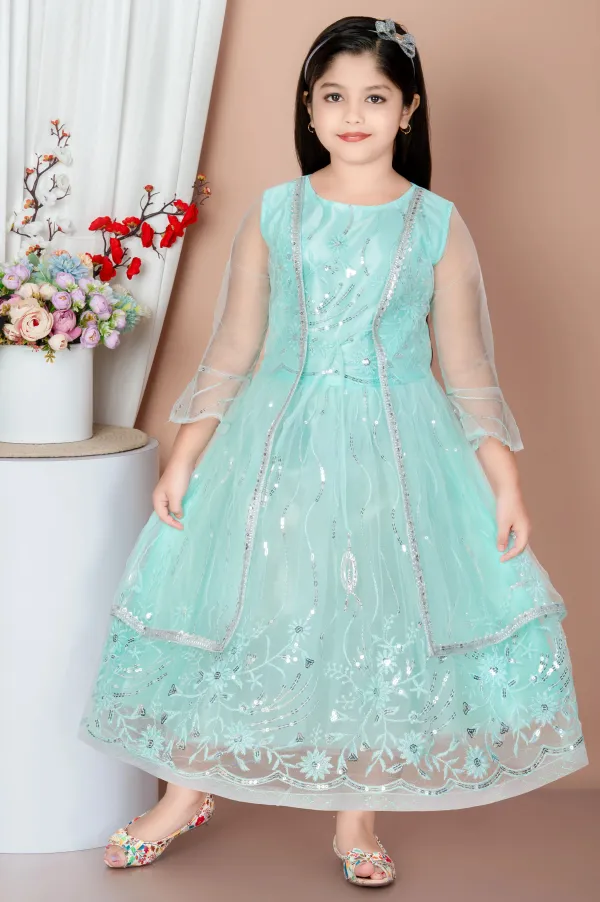 Light_Green_Net_Round_Neck_Fit_And_Flare_Dress_For_Girls