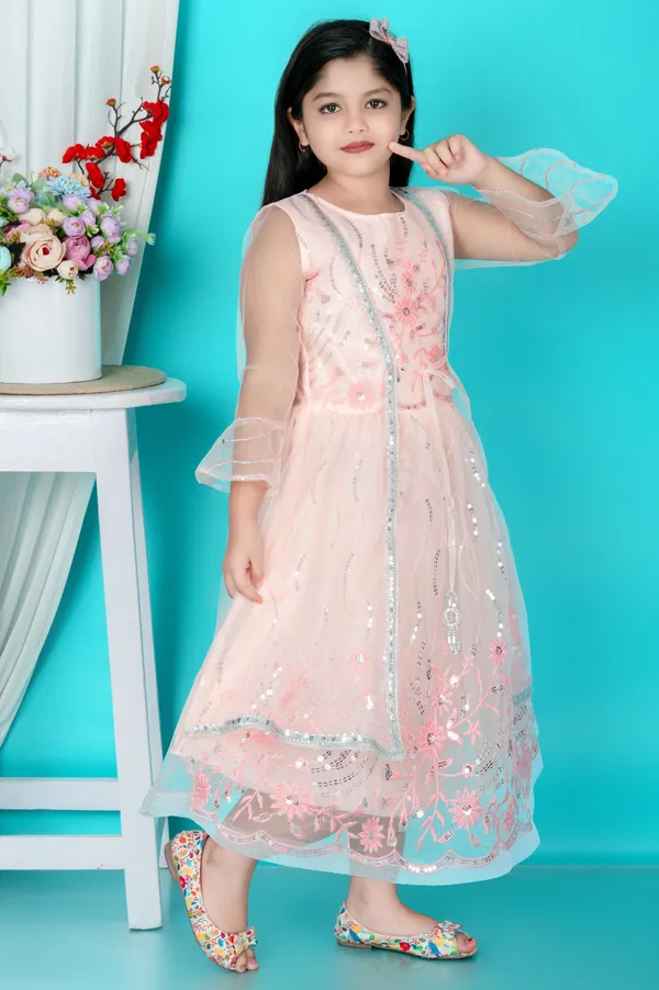 Orange_Net_Round_Neck_Fit_And_Flare_Dress_For_Girls