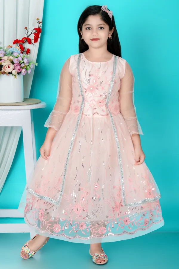 Orange_Net_Round_Neck_Fit_And_Flare_Dress_For_Girls
