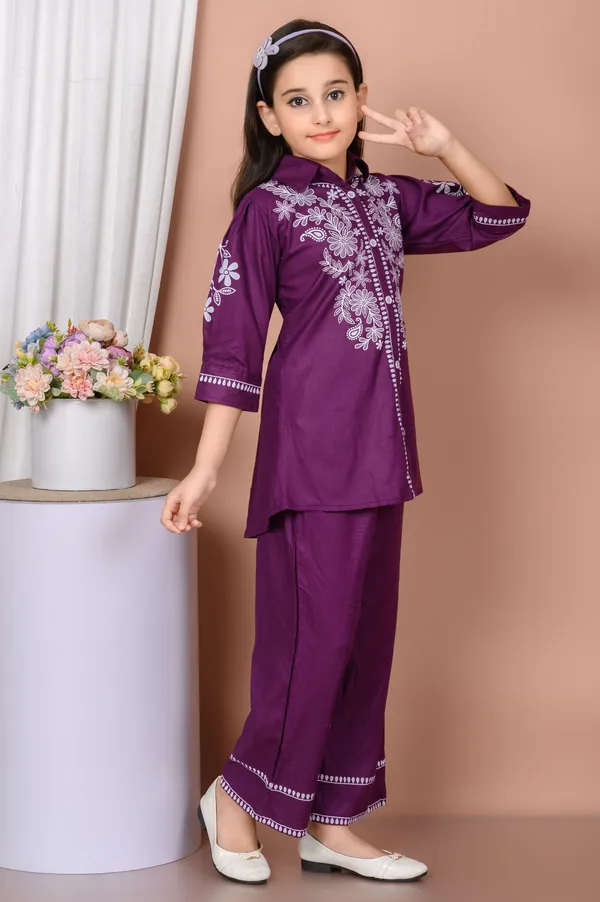 Purple_Printed_Rayon_Blend_Shirt_Pyjama_Set_For_Girls