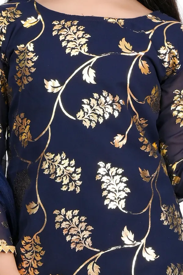 Blue_Chiffon_Embroidered_Round_Neck_Kurta_And_Palazzo_Set_For_Girls