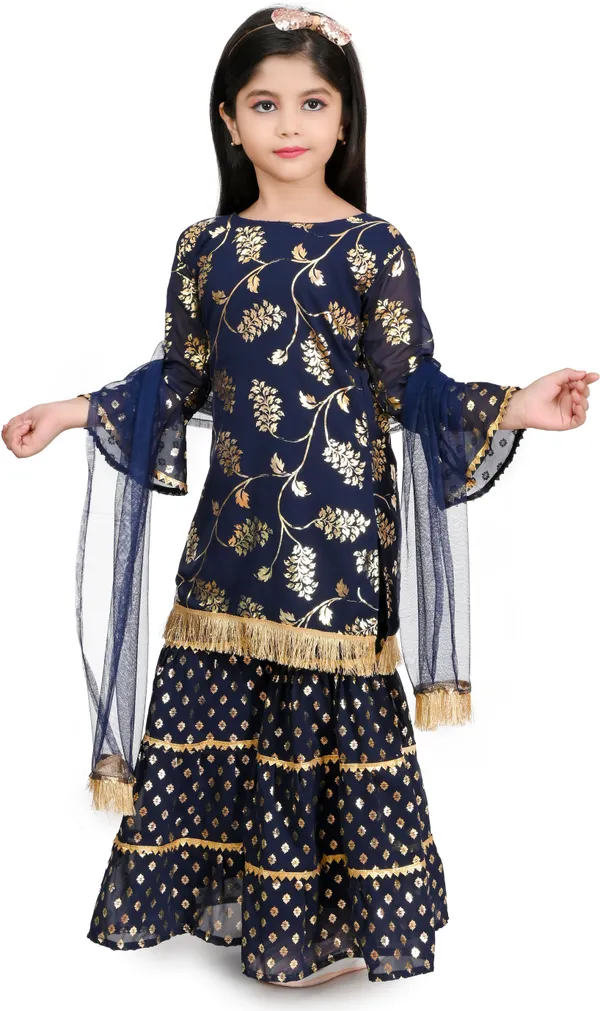 Blue_Chiffon_Embroidered_Round_Neck_Kurta_And_Palazzo_Set_For_Girls