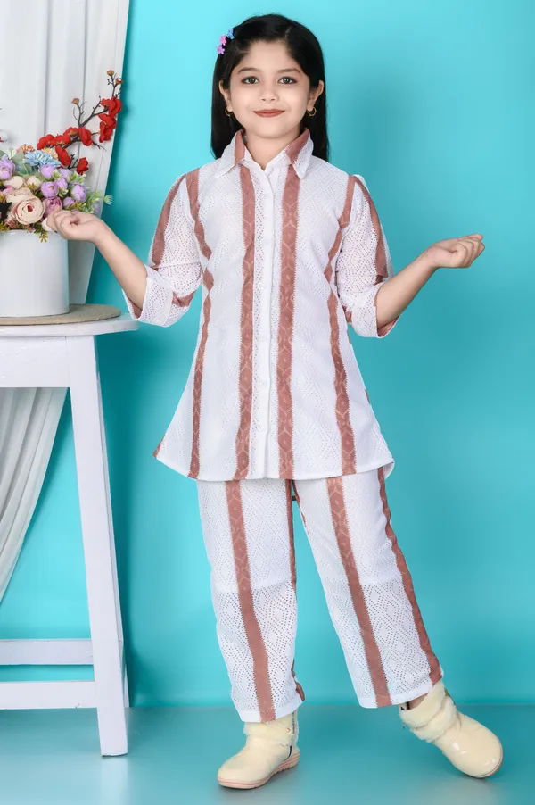 Brown_Striped_Lace_Shirt_Pant_Set_For_Girls