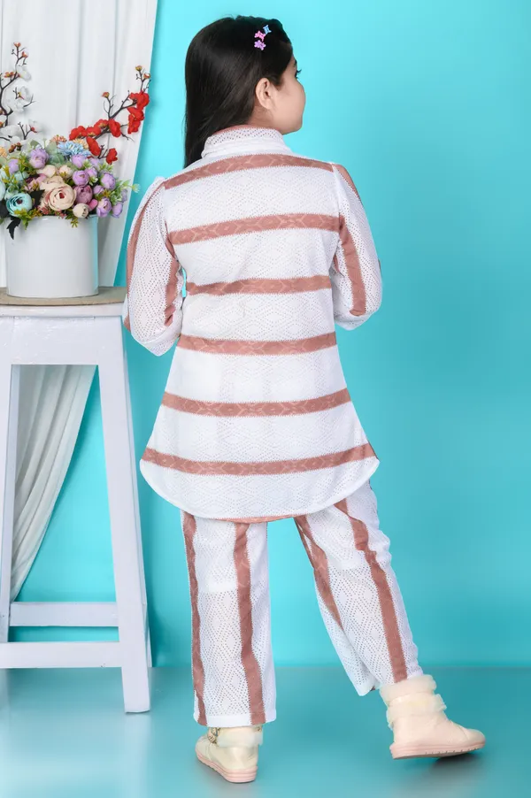 Brown_Striped_Lace_Shirt_Pant_Set_For_Girls