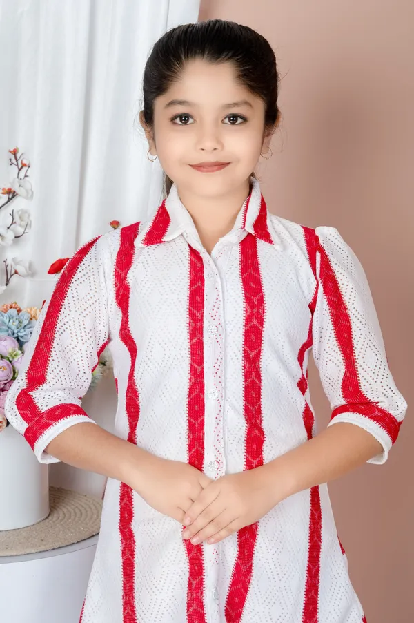 Red_Striped_Lace_Shirt_Pant_Set_For_Girls