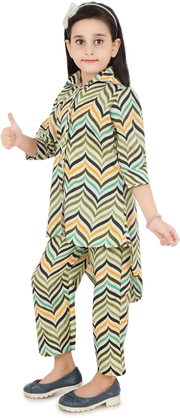 Green_Printed_Polyester_Shirt_Pant_Set_For_Girls