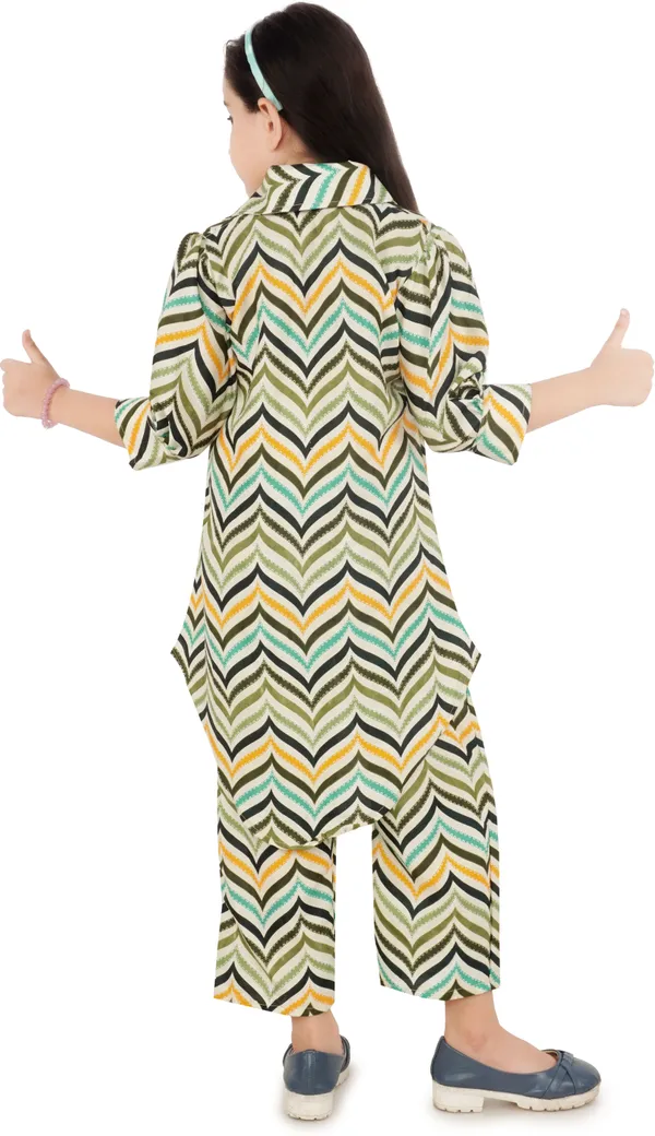 Green_Printed_Polyester_Shirt_Pant_Set_For_Girls