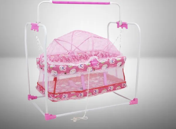 Cradle_For_New_Born_Babyswing_Jhula_For_Baby_|_Kids_Cradle_With_Mosquito_Net_Cot_(Pink)