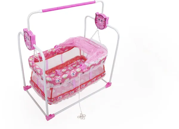 Baby_Swing_Cradle_Jhula_With_Mosquito_Net_For_New_Born_Baby_Cot_(Pink)