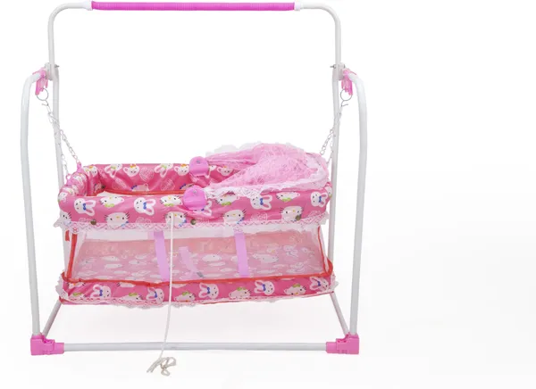 Cradle_For_New_Born_Babyswing_Jhula_For_Baby_|_Kids_Cradle_With_Mosquito_Net_Cot_(Pink)