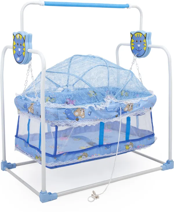 Baby_Swing_Cradle_Jhula_With_Mosquito_Net_For_New_Born_Baby_Cot_(Blue)