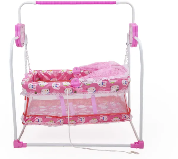 Baby_Swing_Cradle_Jhula_With_Mosquito_Net_For_New_Born_Baby._Cot_(Pink)