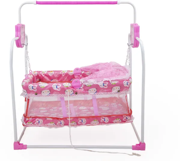 Baby_Swing_Cradle_Jhula_With_Mosquito_Net_For_New_Born_Baby_Cot_(Pink)