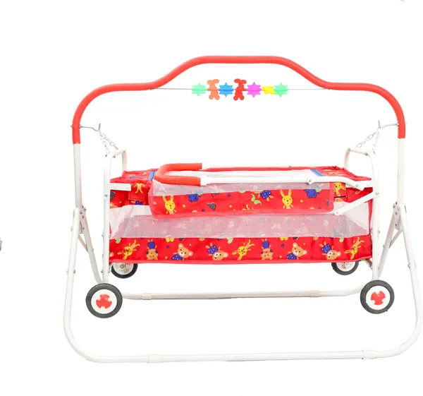 Cradle_For_New_Born_Baby_Swing_Jhula_For_Baby_|_Kids_Cradle_With_Mosquito_Net_Cot_(Red)