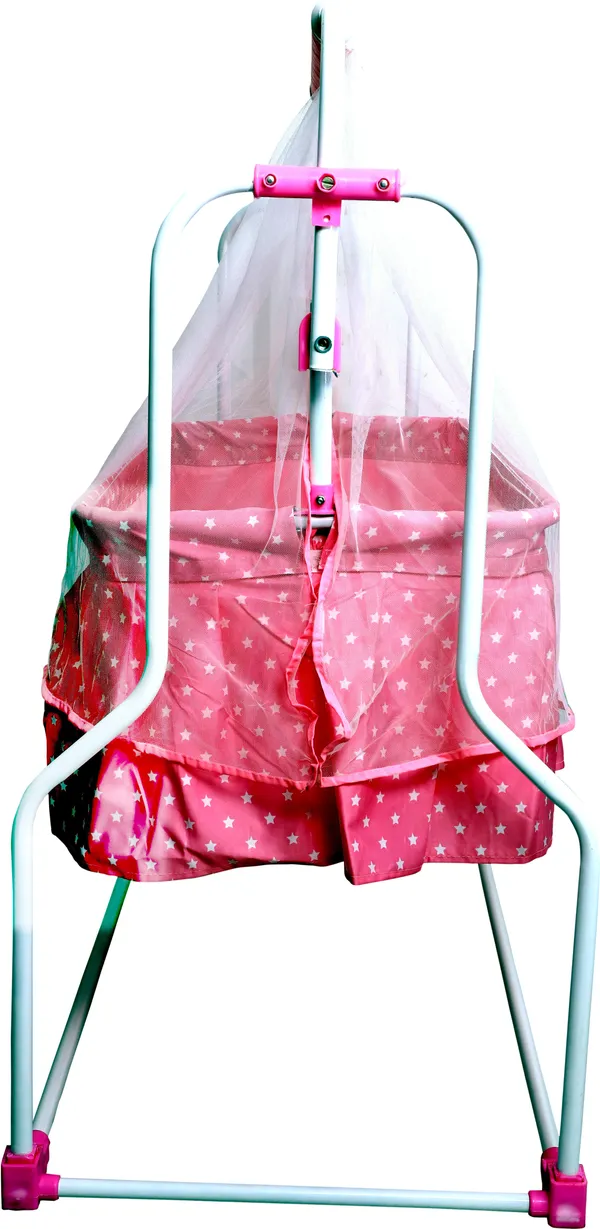 New_Born_Baby_Swing_Cradle_with_Hidden_Wheels_and_Smooth_Swing_Funcion_(Pink)