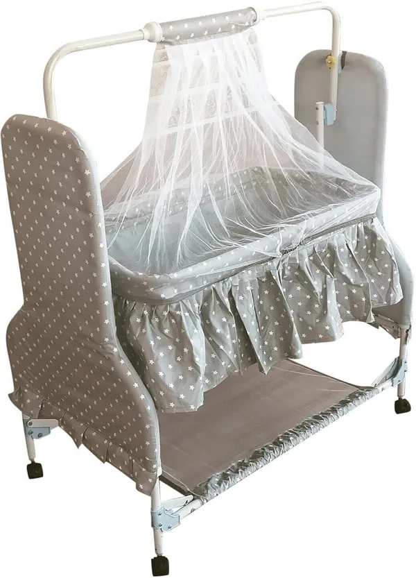 Cridle_for_kids_Jhula_for_baby_Newborn_Baby_with_Mosquito_net_Cradle_For_Baby_(Grey)