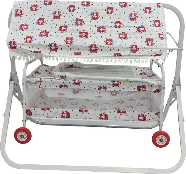 Cradle_Square_Pipe_For_New_Born_Baby_Cot_(Red,_White)