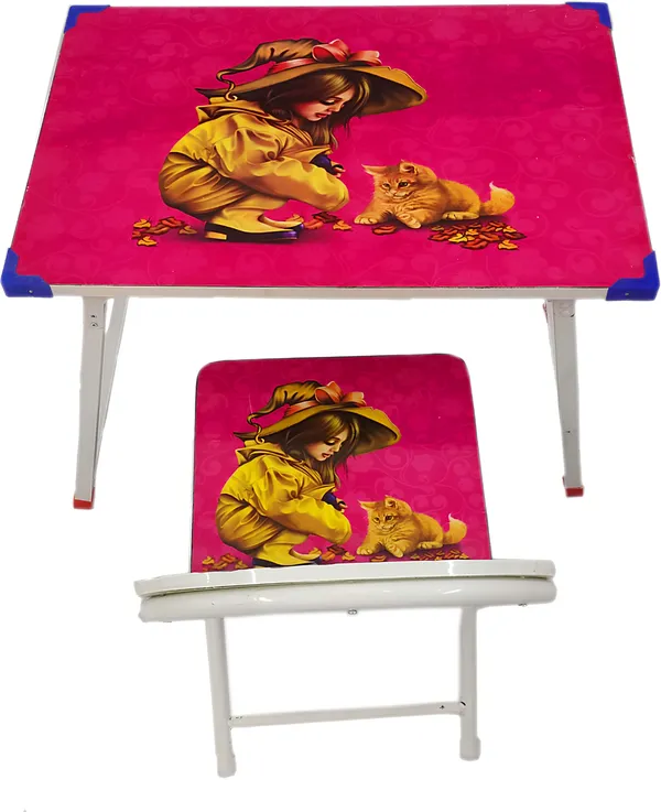 Pink_Plywood_&_Metal_Desk_Chair_For_Baby
