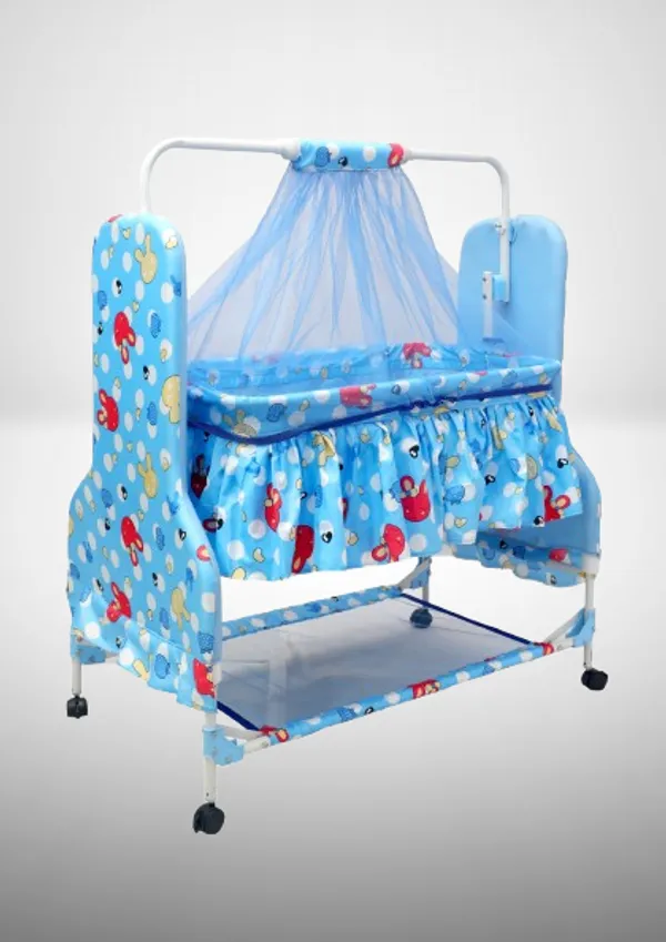 New_born_Baby_Cradle_with_Mosquito_Wheels_Cradle_For_Baby_Swing_kids_(Blue)