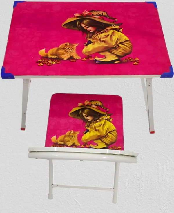 Pink_Plywood_&_Metal_Desk_Chair_For_Baby