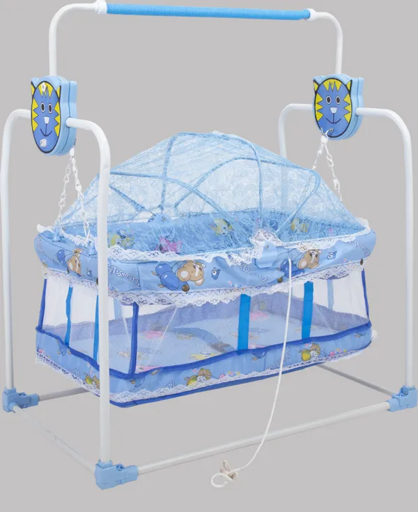 Baby_Sleep_Swing_Cradle/Jhula/Palna/Bed_With_Net_Bassinet_Cot_(Blue)