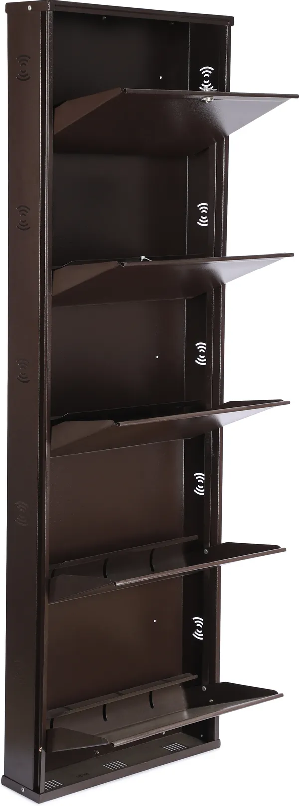 Brown_Metal_Shoe_Cabinet_For_Home_With_Doors_&_Lock_Wall_Mount_Metal_Shoe_Rack_Metal