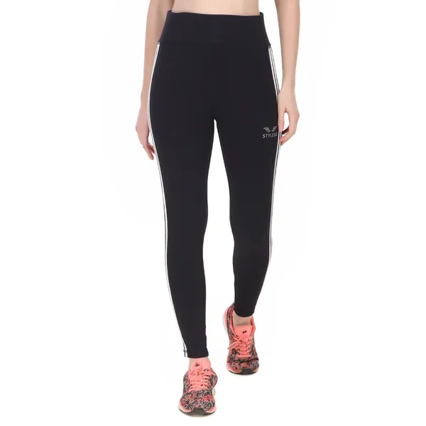 Styleso_Premium_Blue_Workout_Tights_with_Two_White_Side_Stripes