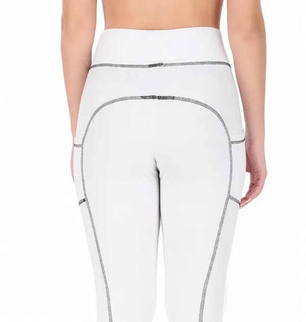 White_Polyester_Capri_For_Women