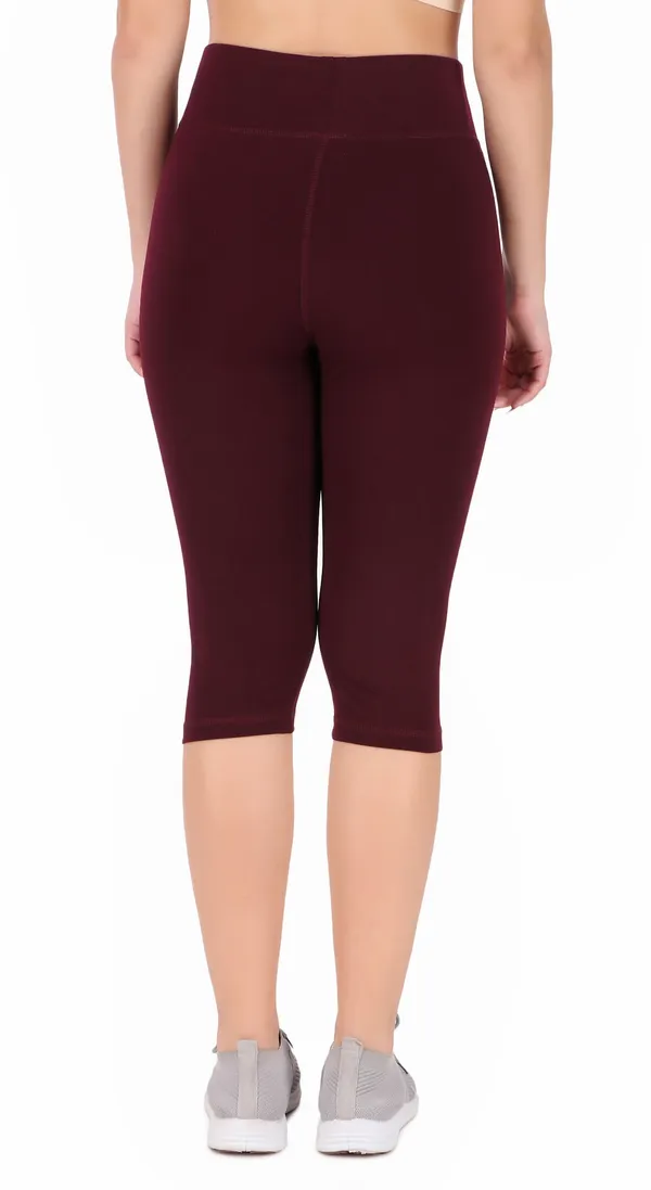 Maroon_Lycra_Blend_Capri_For_Women