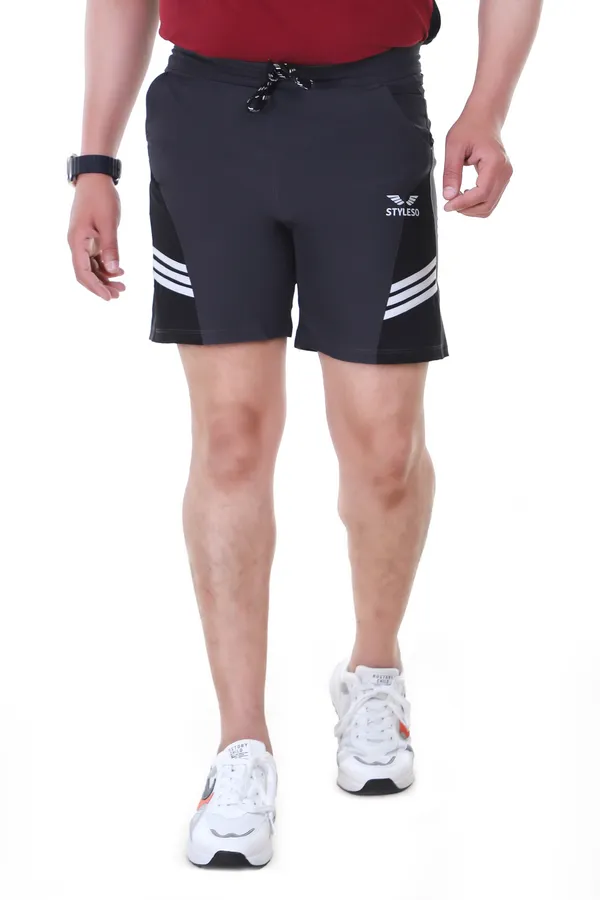 Grey_Silk_Blend_Solid_Basic_Shorts_For_Men