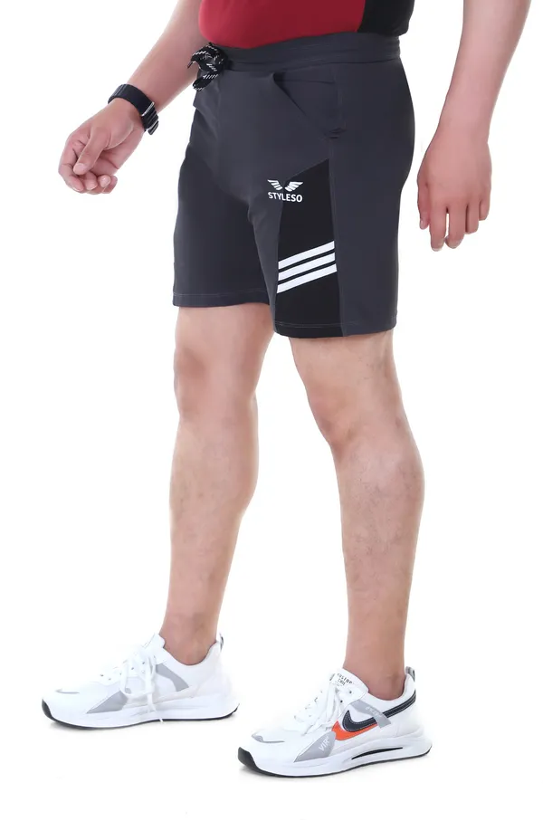 Grey_Silk_Blend_Solid_Basic_Shorts_For_Men