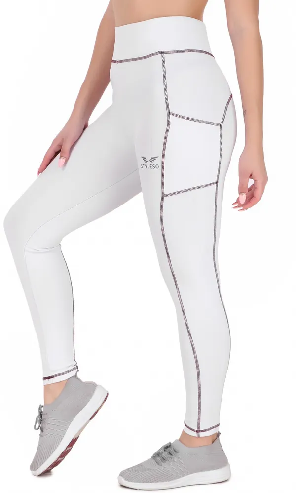 White_Lycra_Blend_Ankle_Length_Tights_For_Women