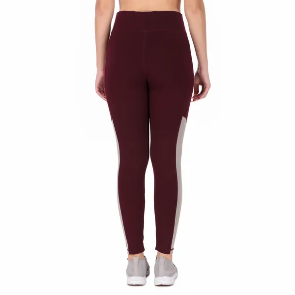 Maroon_Lycra_Blend_Ankle_Length_Tights_For_Women