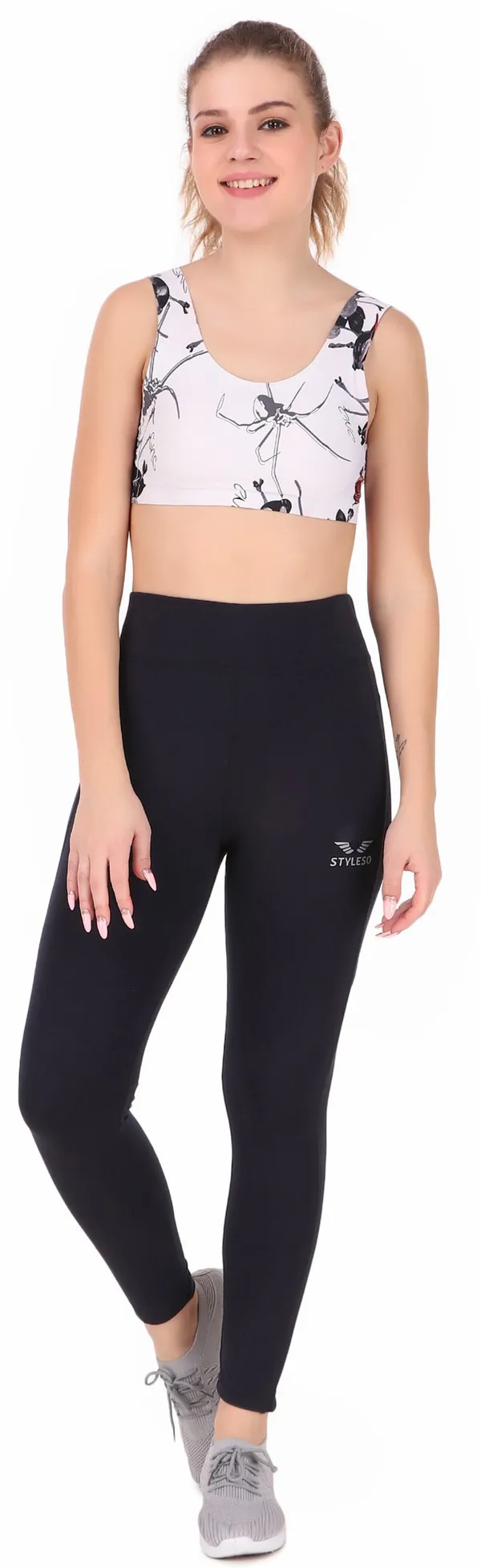 Blue_Lycra_Blend_Ankle_Length_Tights_For_Women