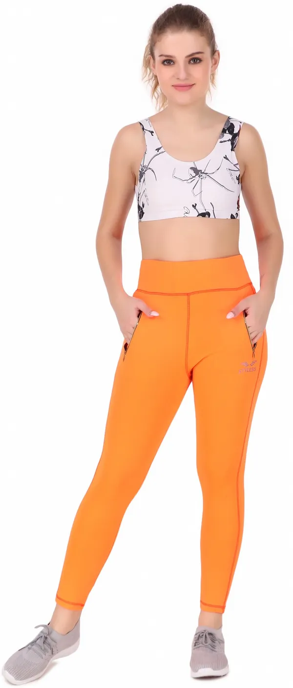Orange_Lycra_Blend_Ankle_Length_Tights_For_Women