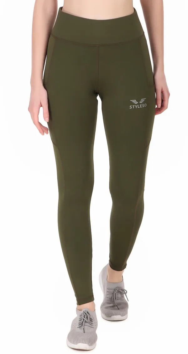Dark_Green_Lycra_Blend_Solid_Tights_For_Women