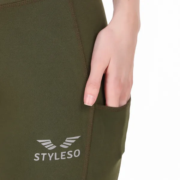 Dark_Green_Lycra_Blend_Solid_Tights_For_Women
