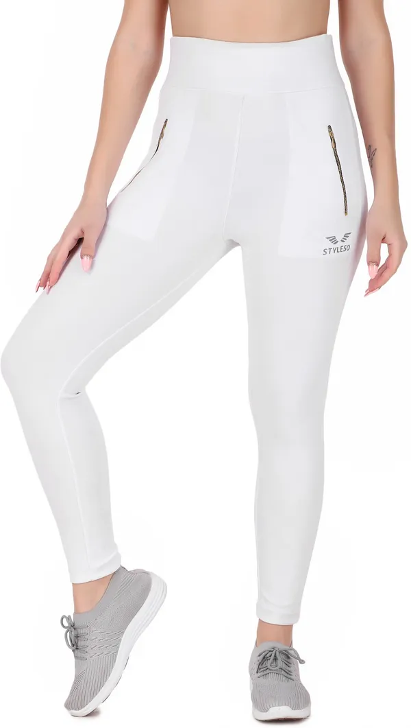 White_Lycra_Blend_Ankle_Length_Tights_For_Women