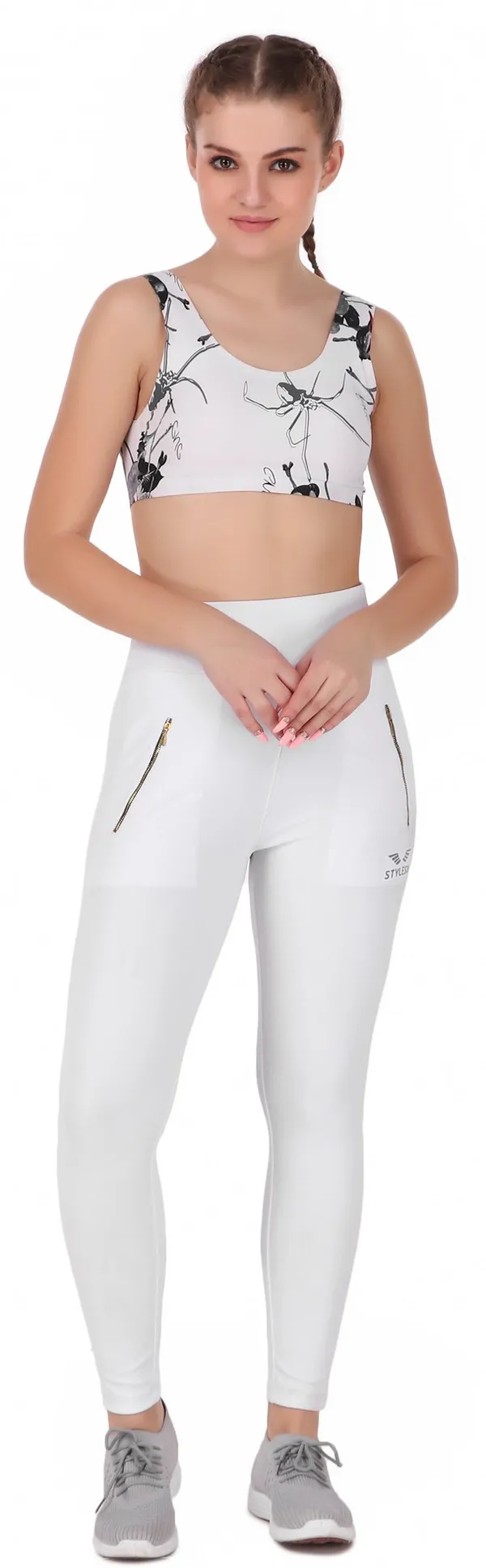 White_Lycra_Blend_Ankle_Length_Tights_For_Women