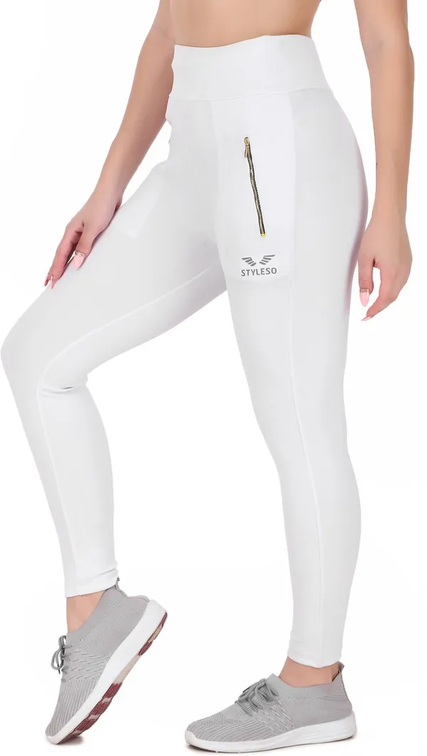 White_Lycra_Blend_Ankle_Length_Tights_For_Women