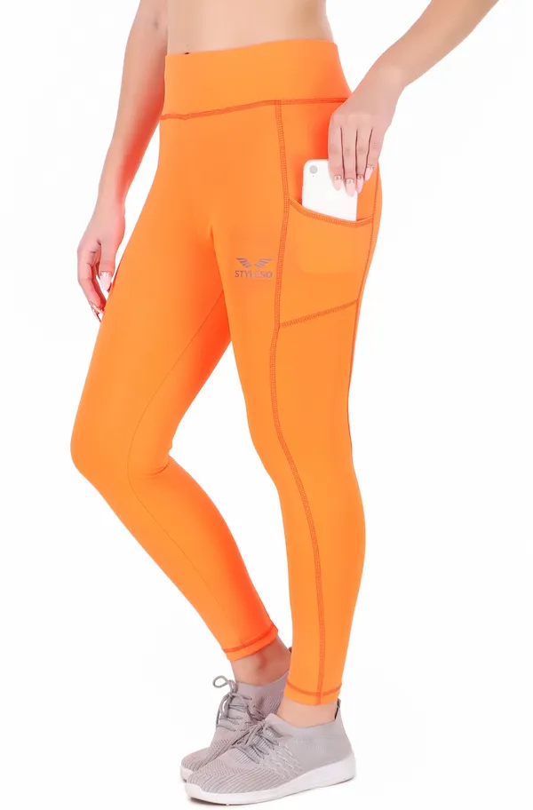 Orange_Lycra_Blend_Ankle_Length_Tights_For_Women