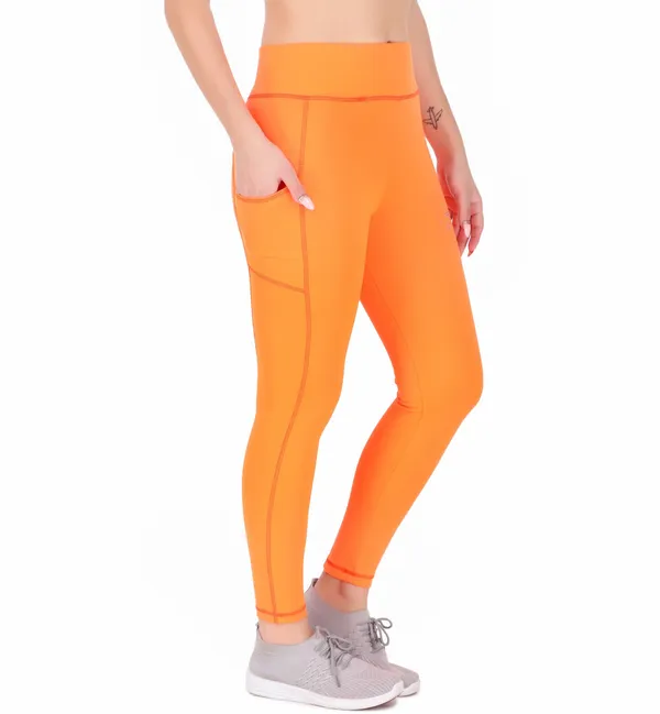 Orange_Lycra_Blend_Ankle_Length_Tights_For_Women