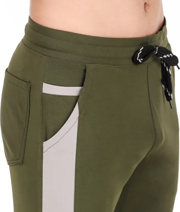 Dark_Green_Lycra_Blend_Colorblock_Track_Pants_For_Men