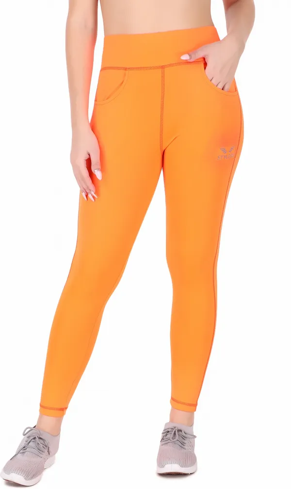 Orange_Lycra_Blend_Solid_Tights_For_Women