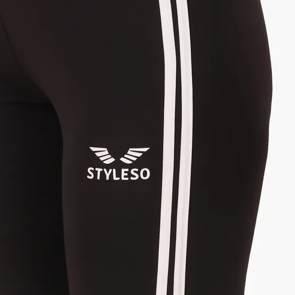 Styleso_Premium_Black_Workout_Tights_with_Two_White_Side_Stripes