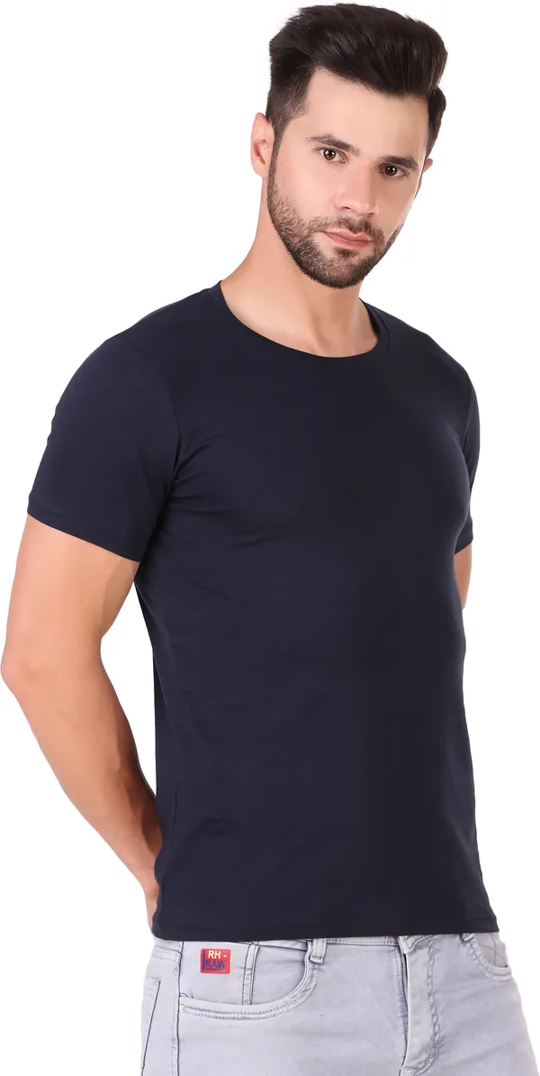 Navy_Blue_Cotton_Blend_Solid_Round_Neck_T-Shirt_For_Men