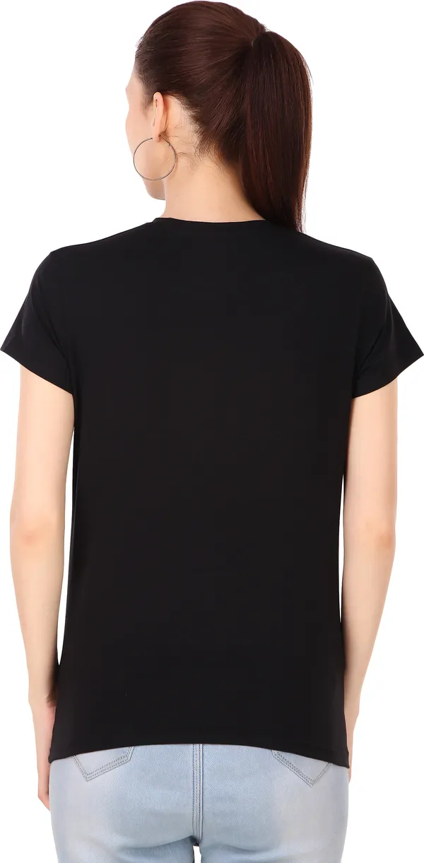 Black_Cotton_Blend_Solid_Round_Neck_T-Shirt_For_Women