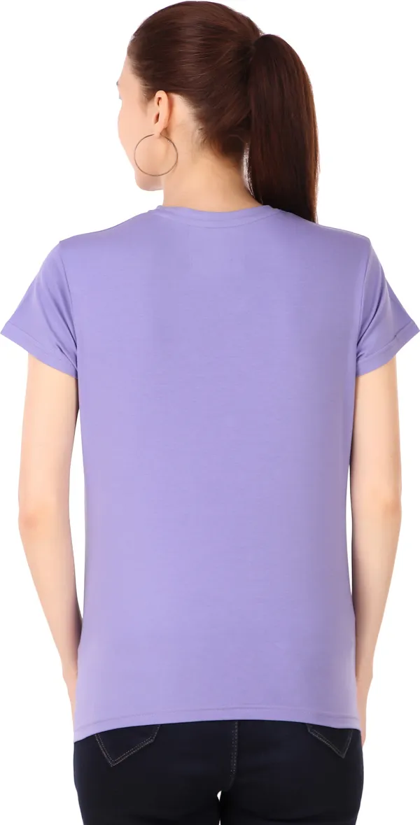 Purple_Cotton_Blend_Solid_Round_Neck_T-Shirt_For_Women